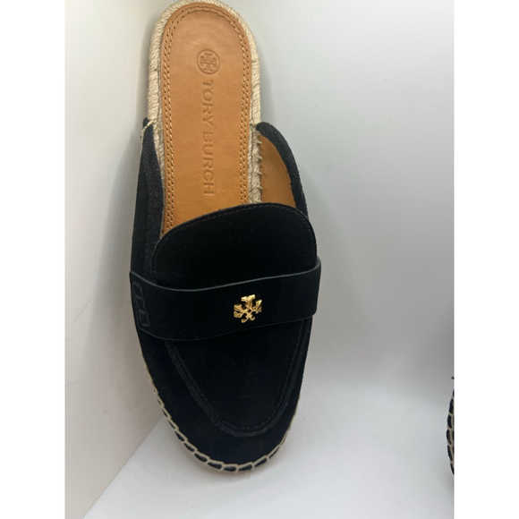 Women's Tory Burch Black Suede Seaside Espadrille Mules 8 Read Description - Picture 3 of 7